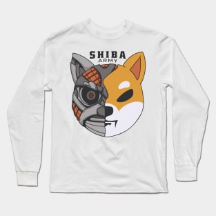 shiba, shiba dog, shiba crypto, crypto shiba, shiba cryptocurrency, robot dog, dog robot, dog army Long Sleeve T-Shirt